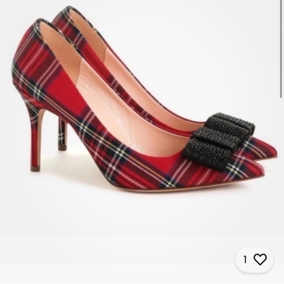 J. Crew Shoes - J. Crew Elsie Pumps Tartan Red Black Plaid K3882 Size 9 Gently Worn EUC